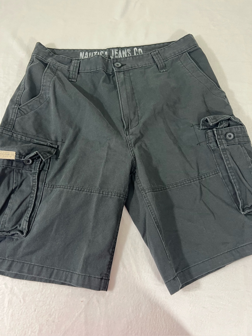 Nautica Charcoal Gray Cargo Shorts with Pocketed Utility Design